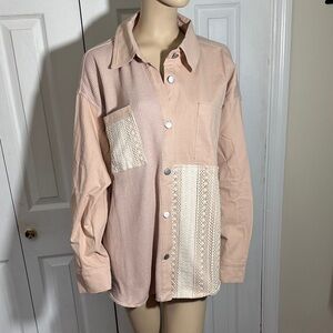 Gilli Pink Button Down Shirt Jacket Shacket